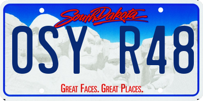 SD license plate 0SYR48