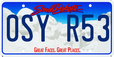 SD license plate 0SYR53