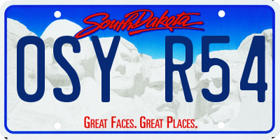 SD license plate 0SYR54