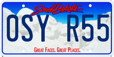 SD license plate 0SYR55