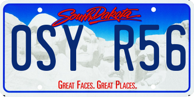 SD license plate 0SYR56
