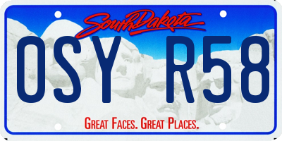 SD license plate 0SYR58