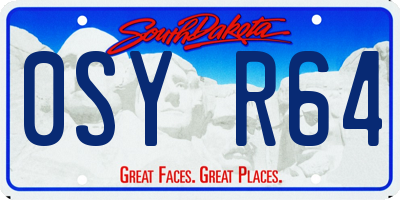 SD license plate 0SYR64