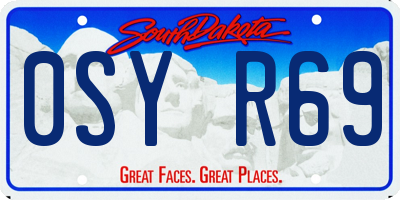 SD license plate 0SYR69