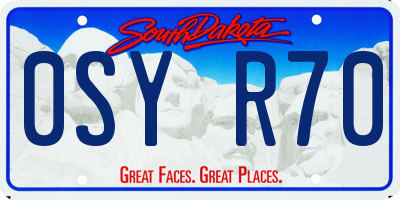 SD license plate 0SYR70