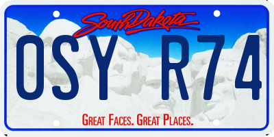 SD license plate 0SYR74