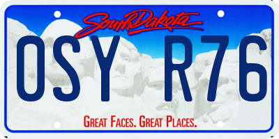 SD license plate 0SYR76