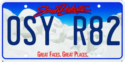 SD license plate 0SYR82