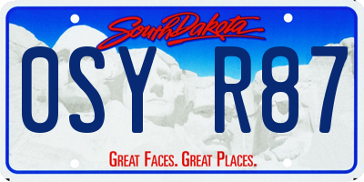 SD license plate 0SYR87