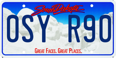 SD license plate 0SYR90