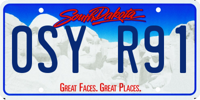 SD license plate 0SYR91