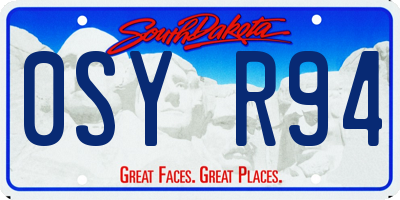 SD license plate 0SYR94