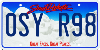 SD license plate 0SYR98
