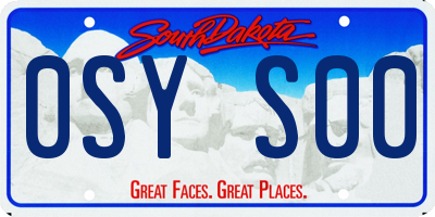 SD license plate 0SYS00