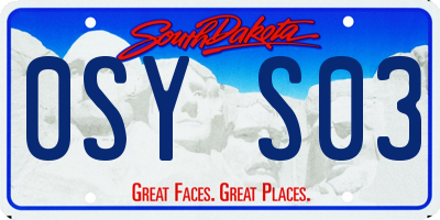 SD license plate 0SYS03