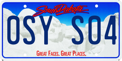 SD license plate 0SYS04