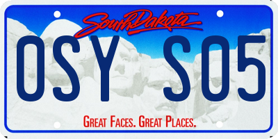 SD license plate 0SYS05