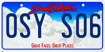 SD license plate 0SYS06
