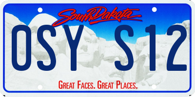 SD license plate 0SYS12