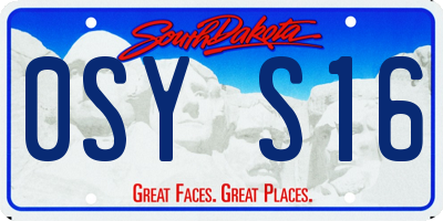 SD license plate 0SYS16