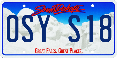 SD license plate 0SYS18