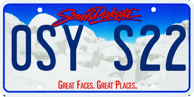 SD license plate 0SYS22