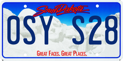 SD license plate 0SYS28