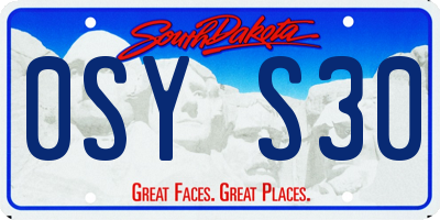 SD license plate 0SYS30