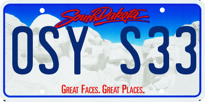SD license plate 0SYS33