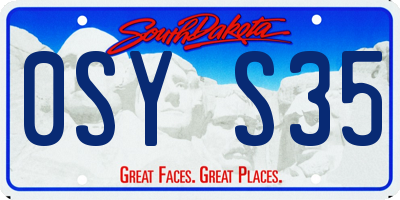 SD license plate 0SYS35