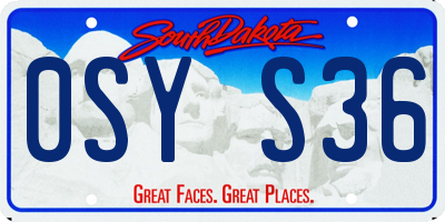 SD license plate 0SYS36