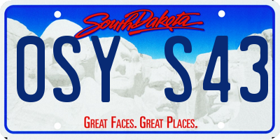 SD license plate 0SYS43