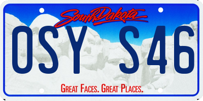 SD license plate 0SYS46