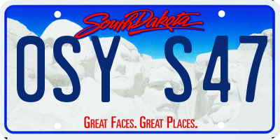 SD license plate 0SYS47