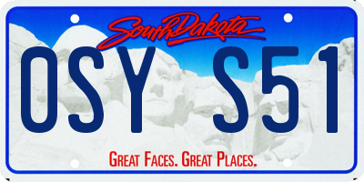 SD license plate 0SYS51
