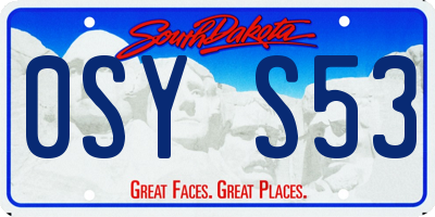 SD license plate 0SYS53