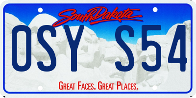 SD license plate 0SYS54