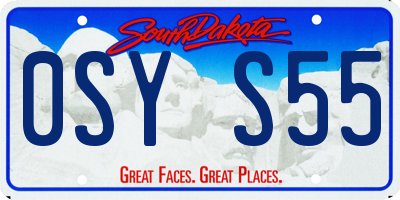 SD license plate 0SYS55