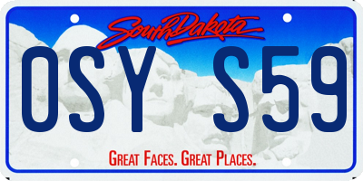 SD license plate 0SYS59