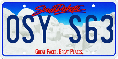 SD license plate 0SYS63