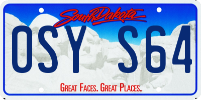 SD license plate 0SYS64