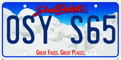 SD license plate 0SYS65