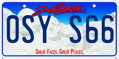 SD license plate 0SYS66