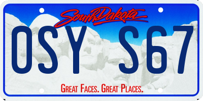 SD license plate 0SYS67
