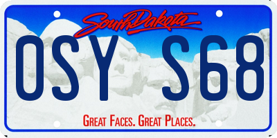 SD license plate 0SYS68