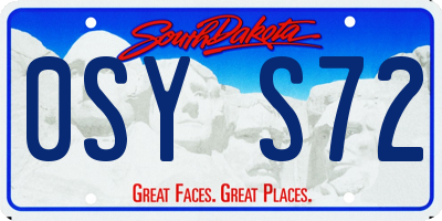 SD license plate 0SYS72