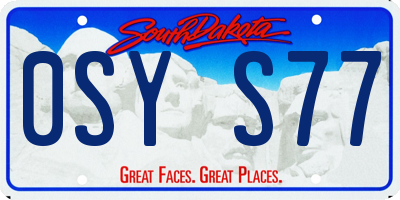 SD license plate 0SYS77