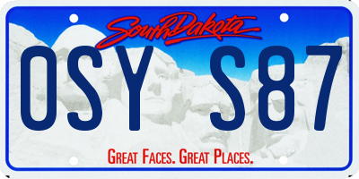 SD license plate 0SYS87