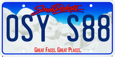 SD license plate 0SYS88