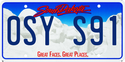 SD license plate 0SYS91